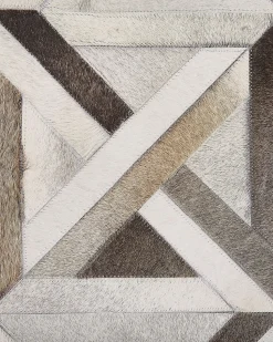 Tapete De Pele Genuina Castanha E Creme 140 X 200 Cm Taytan