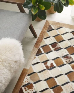 Tapete De Pele Genuina Castanha 160 X 230 Cm Serinova