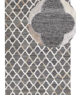 Tapete De Pele Genuina Cinzenta E Creme 160 X 230 Cm Rolunay