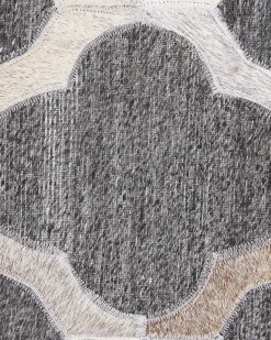 Tapete De Pele Genuina Cinzenta E Creme 160 X 230 Cm Rolunay