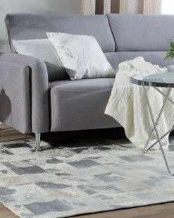 Tapete De Pele Genuina Creme E Prateada 160 X 230 Cm Yazir