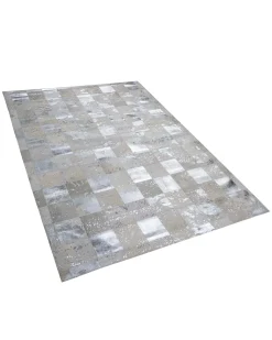 Tapete De Pele Genuina Creme E Prateada 160 X 230 Cm Yazir