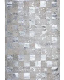 Tapete De Pele Genuina Creme E Prateada 160 X 230 Cm Yazir