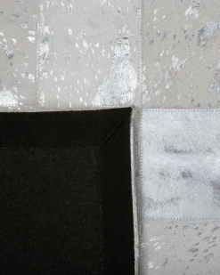 Tapete De Pele Genuina Creme E Prateada 160 X 230 Cm Yazir