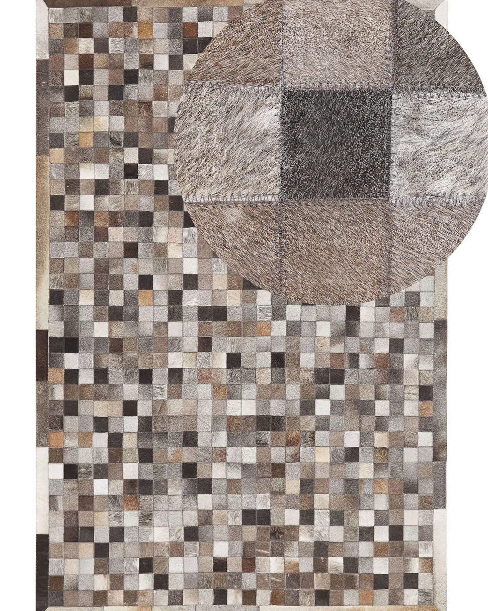 Tapete De Pele Genuina Multicolor 160 X 230 Cm Armutlu