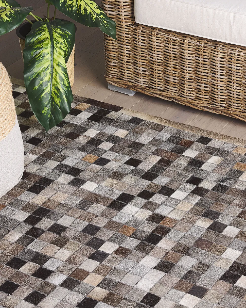 Tapete De Pele Genuina Multicolor 160 X 230 Cm Armutlu