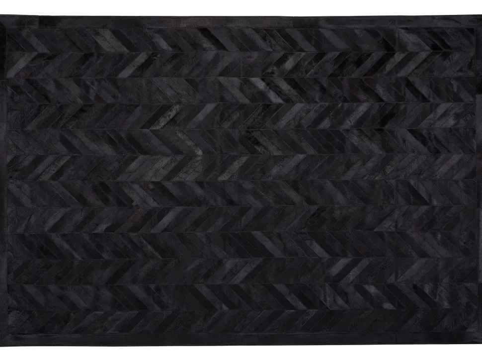 Tapete De Pele Genuina Preta 160 X 230 Cm Belevi