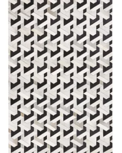 Tapete De Pele Genuina Preta E Cinzenta 160 X 230 Cm Narman