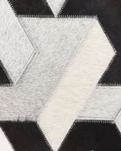 Tapete De Pele Genuina Preta E Cinzenta 160 X 230 Cm Narman