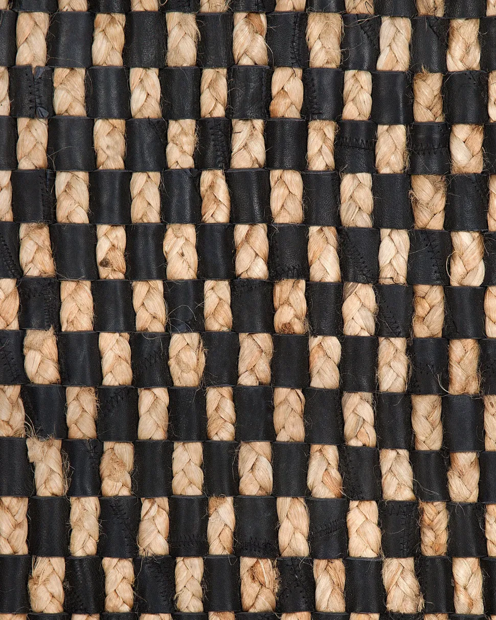 Tapete De Pele Genuina Preta E Creme 140 X 200 Cm Gerce