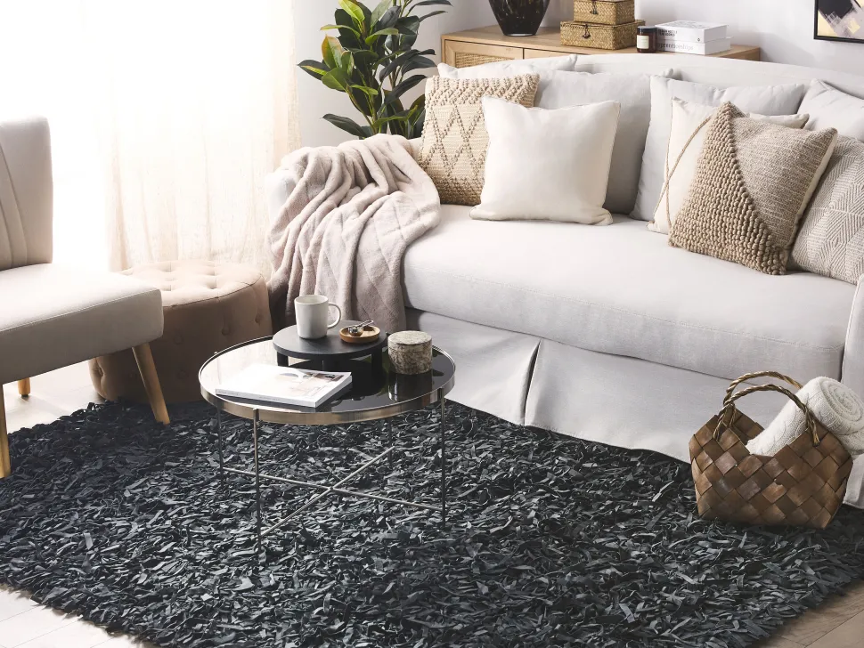 Tapete De Pele Genuina Preta 160 X 230 Cm Mut