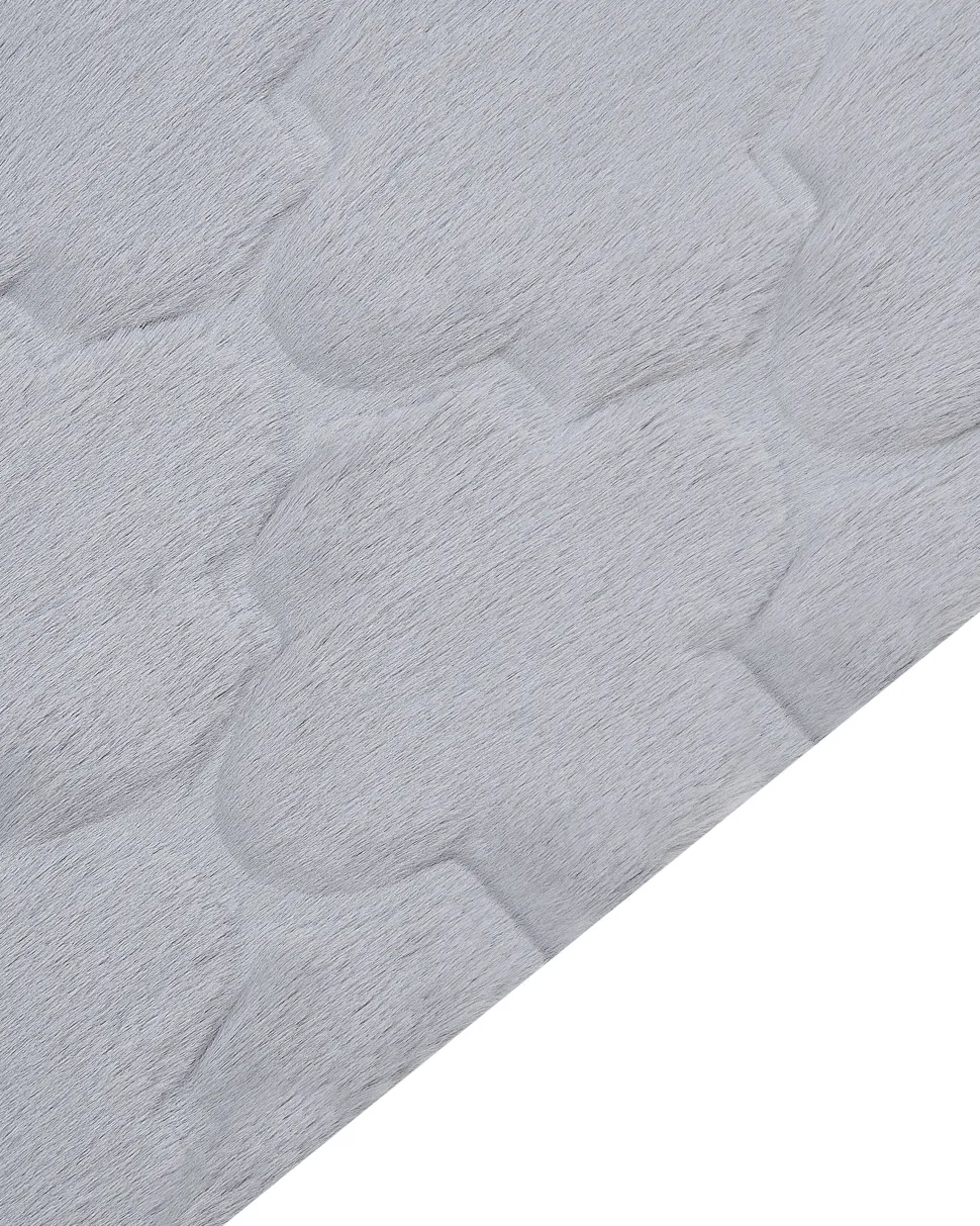 Tapete De Pele Sintetica De Coelho Cinzenta 160 X 230 Cm Gharo