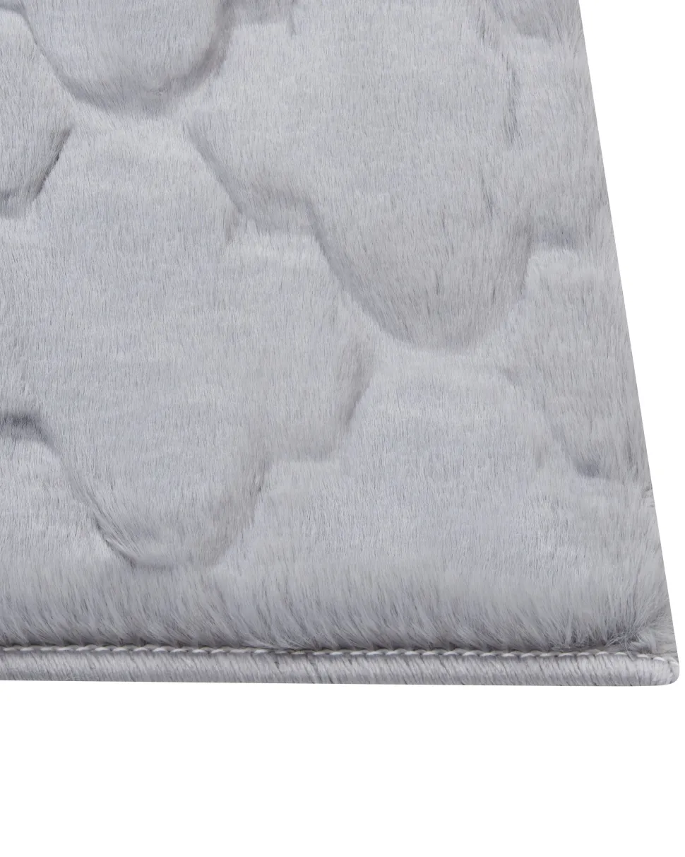 Tapete De Pele Sintetica De Coelho Cinzenta 160 X 230 Cm Gharo