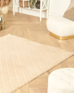 Tapete De Pele Sintetica De Coelho Creme 160 X 230 Cm Gharo