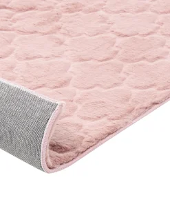 Tapete De Pele Sintetica De Coelho Rosa 160 X 230 Cm Gharo