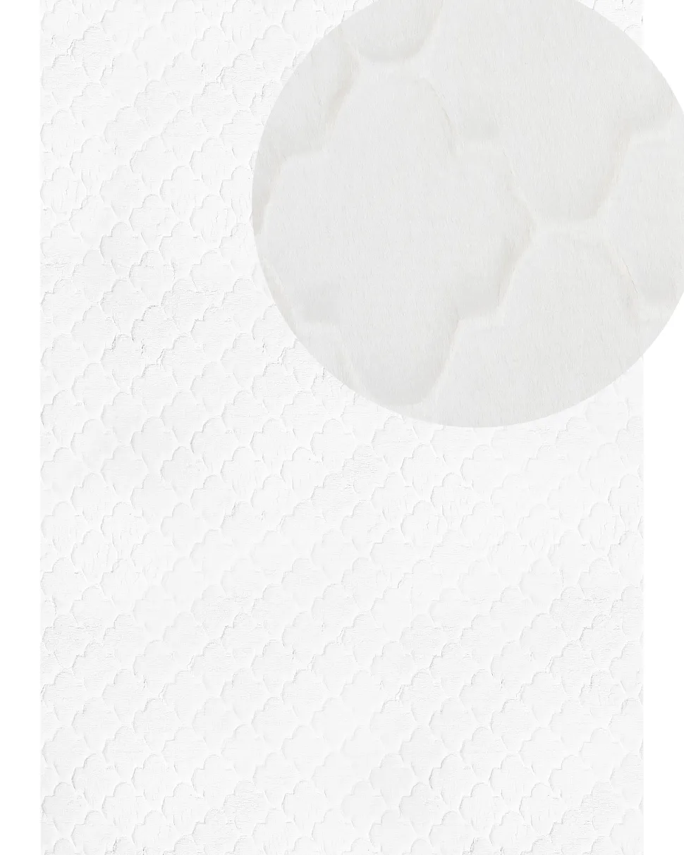 Tapete De Pele Sintetica De Coelho Branca 160 X 230 Cm Gharo