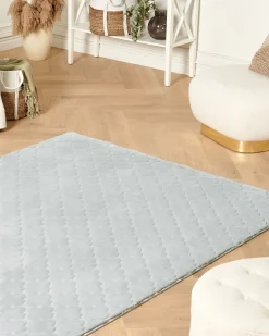 Tapete De Pele Sintetica De Coelho Cinzenta Clara 160 X 230 Cm Gharo