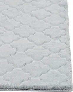 Tapete De Pele Sintetica De Coelho Cinzenta Clara 160 X 230 Cm Gharo