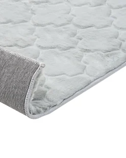 Tapete De Pele Sintetica De Coelho Cinzenta Clara 160 X 230 Cm Gharo