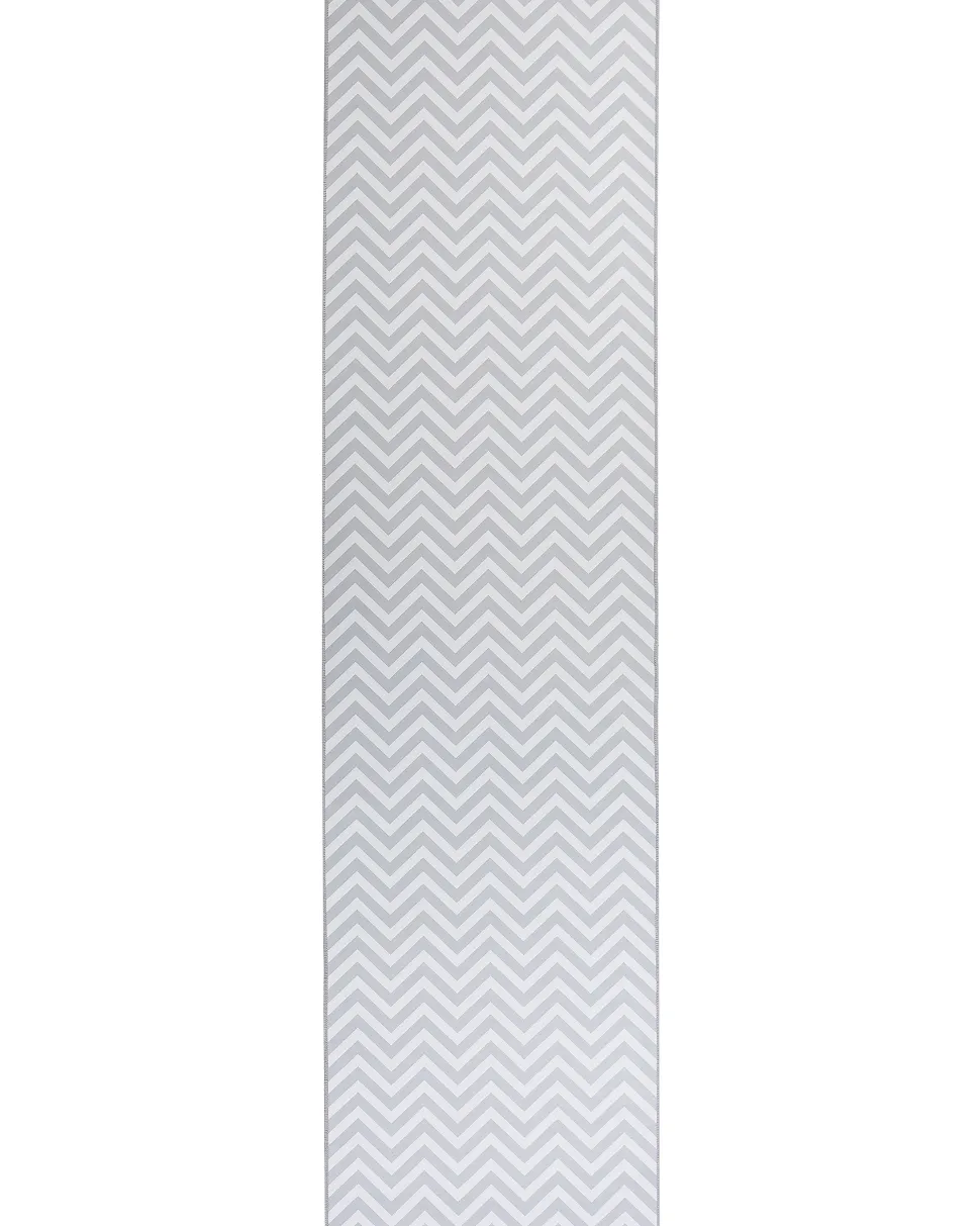 Tapete De Poliester Branco E Cinzento 80 X 300 Cm Saikheda