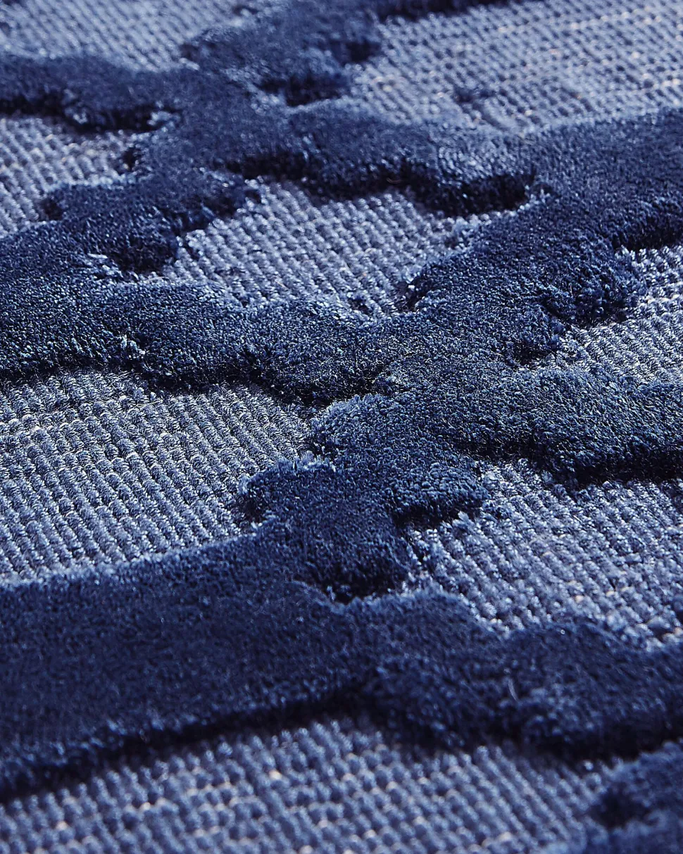 Tapete De Viscose Azul Marinho 160 X 230 Cm Cizre