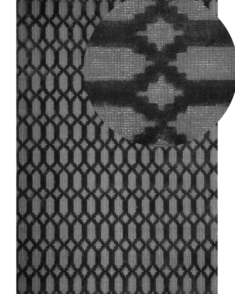 Tapete De Viscose Cinzento Escuro 160 X 230 Cm Cizre