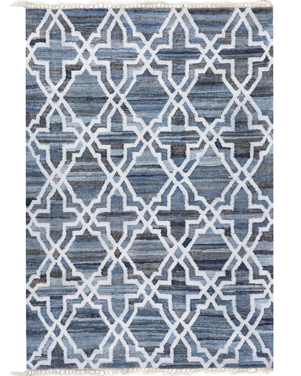 Tapete Em Algodao Azul 140 X 200 Cm Adiyaman