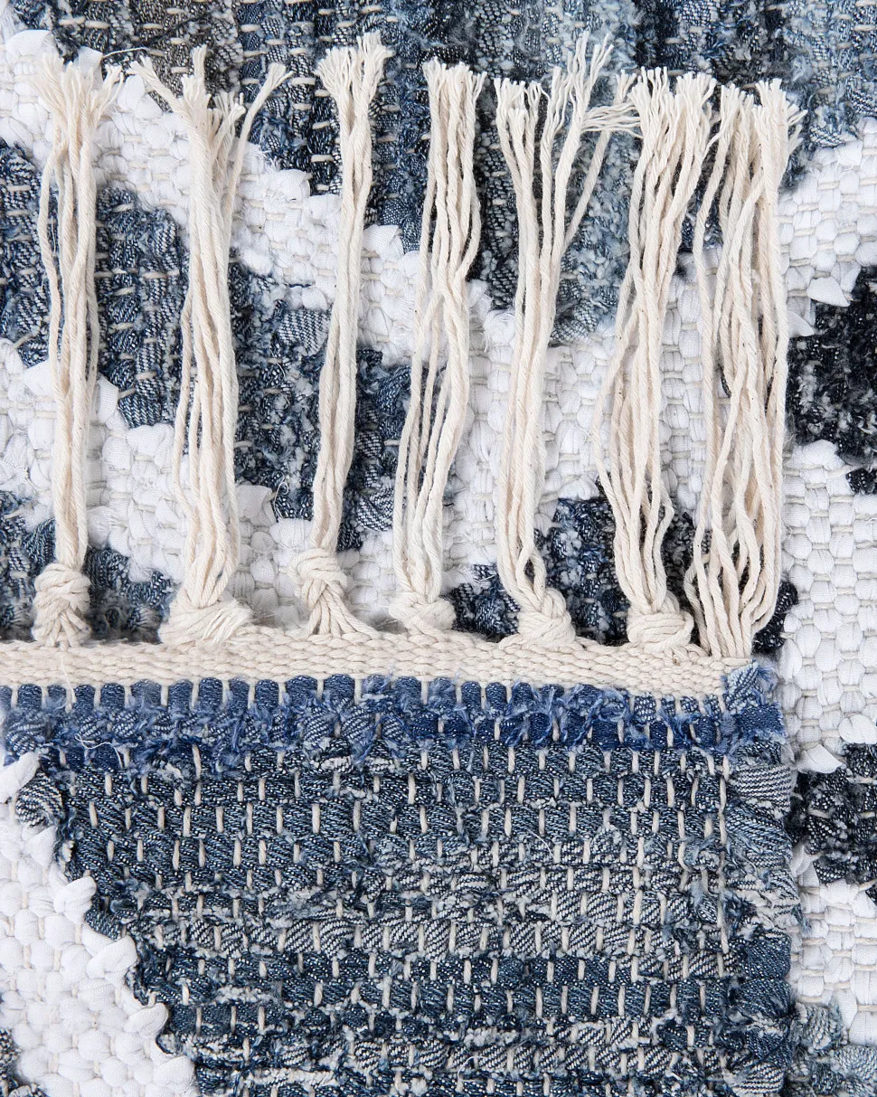 Tapete Em Algodao Azul 140 X 200 Cm Adiyaman