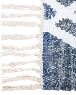 Tapete Em Algodao Azul 140 X 200 Cm Adiyaman