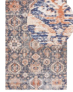 Tapete Em Algodao Azul E Vermelho 140 X 200 Cm Kurin