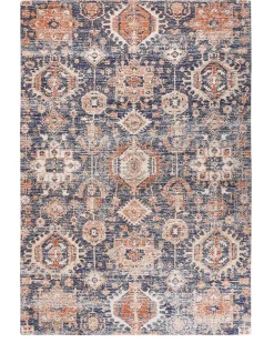 Tapete Em Algodao Azul E Vermelho 140 X 200 Cm Kurin