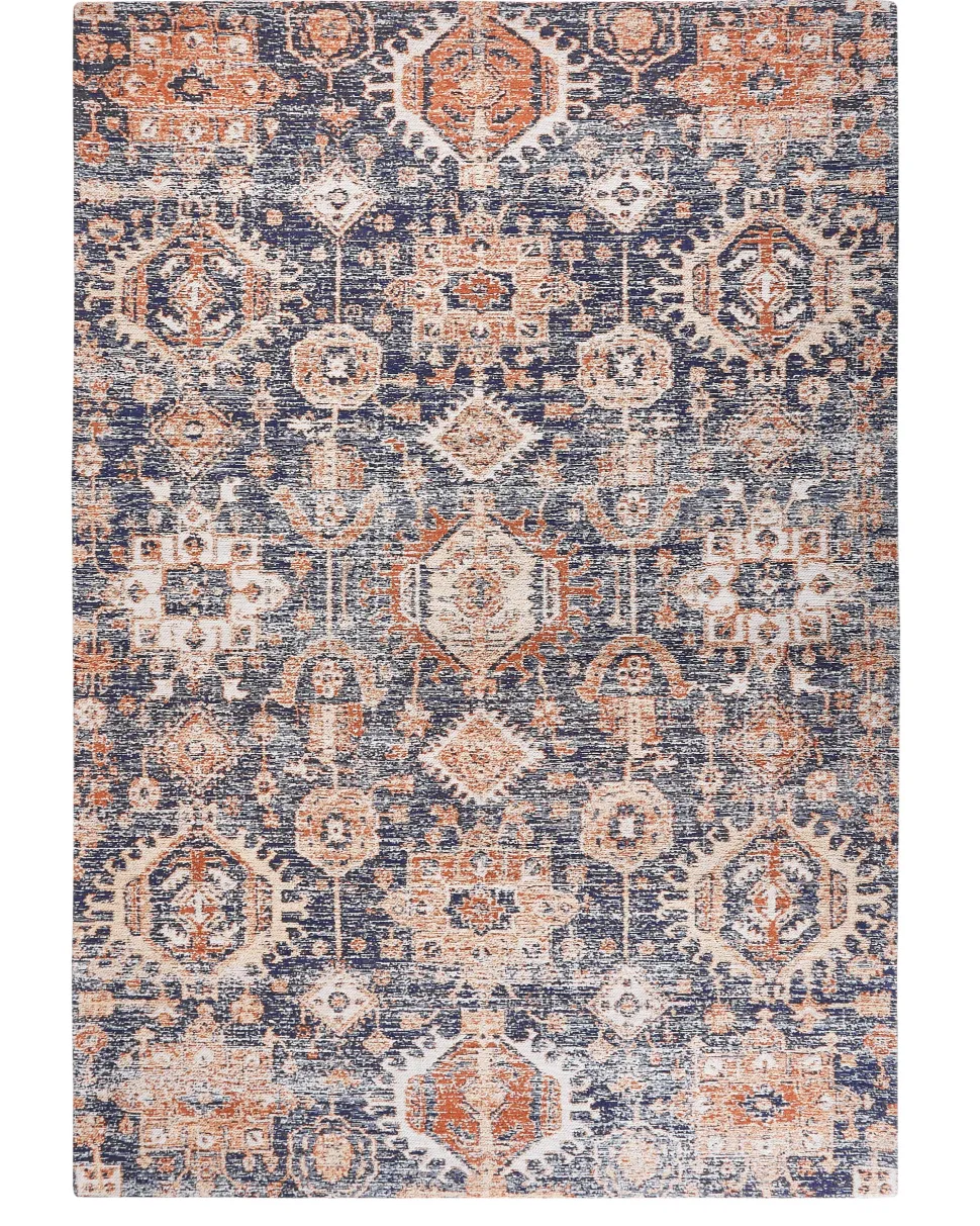 Tapete Em Algodao Azul E Vermelho 140 X 200 Cm Kurin