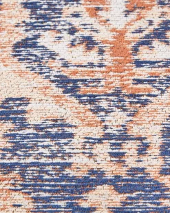 Tapete Em Algodao Azul E Vermelho 140 X 200 Cm Kurin