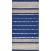 Tapete Em Algodao Azul E Creme 80 X 150 Cm Kondhali
