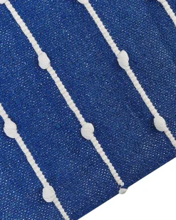 Tapete Em Algodao Azul E Creme 80 X 150 Cm Kondhali