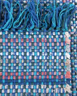 Tapete Em Algodao Azul Marinho 140 X 200 Cm Besni