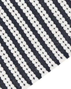 Tapete Em Algodao Branco E Azul 80 X 150 Cm Sofulu