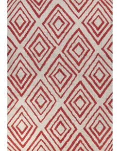 Tapete Em Algodao Branco E Vermelho 160 X 230 Cm Haskoy