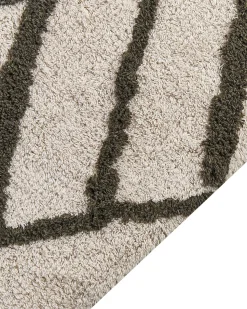 Tapete Em Algodao Branco E Verde 160 X 230 Cm Yesilkoy