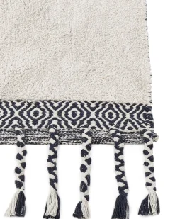 Tapete Em Algodao Branco E Preto 140 X 200 Cm Eray
