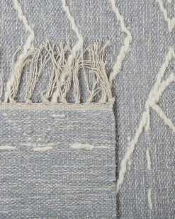 Tapete Em Algodao Cinzento E Branco 160 X 230 Cm Khenifra