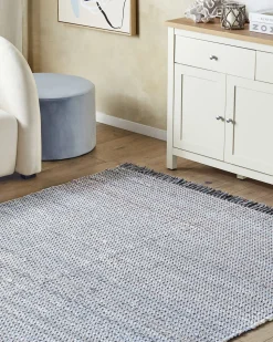 Tapete Em Algodao Cinzento 160 X 230 Cm Besni