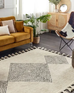 Tapete Em Algodao Creme 160 X 230 Cm Bulcuk