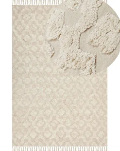 Tapete Em Algodao Creme 160 X 230 Cm Aksaray