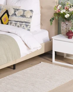 Tapete Em Algodao Creme 80 X 150 Cm Derince