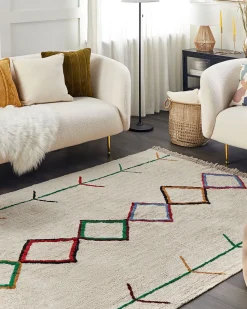 Tapete Em Algodao Creme 160 X 230 Cm Cetmi