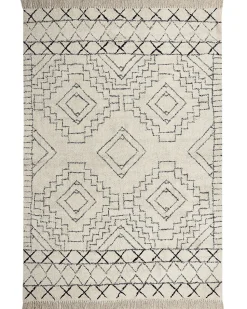 Tapete Em Algodao Creme E Preto 160 X 230 Zeyne