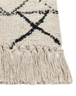 Tapete Em Algodao Creme E Preto 160 X 230 Zeyne