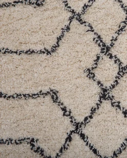 Tapete Em Algodao Creme E Preto 160 X 230 Cm Maltepe