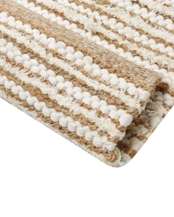 Tapete Em Algodao Creme E Branco 200 X 300 Cm Barkhan